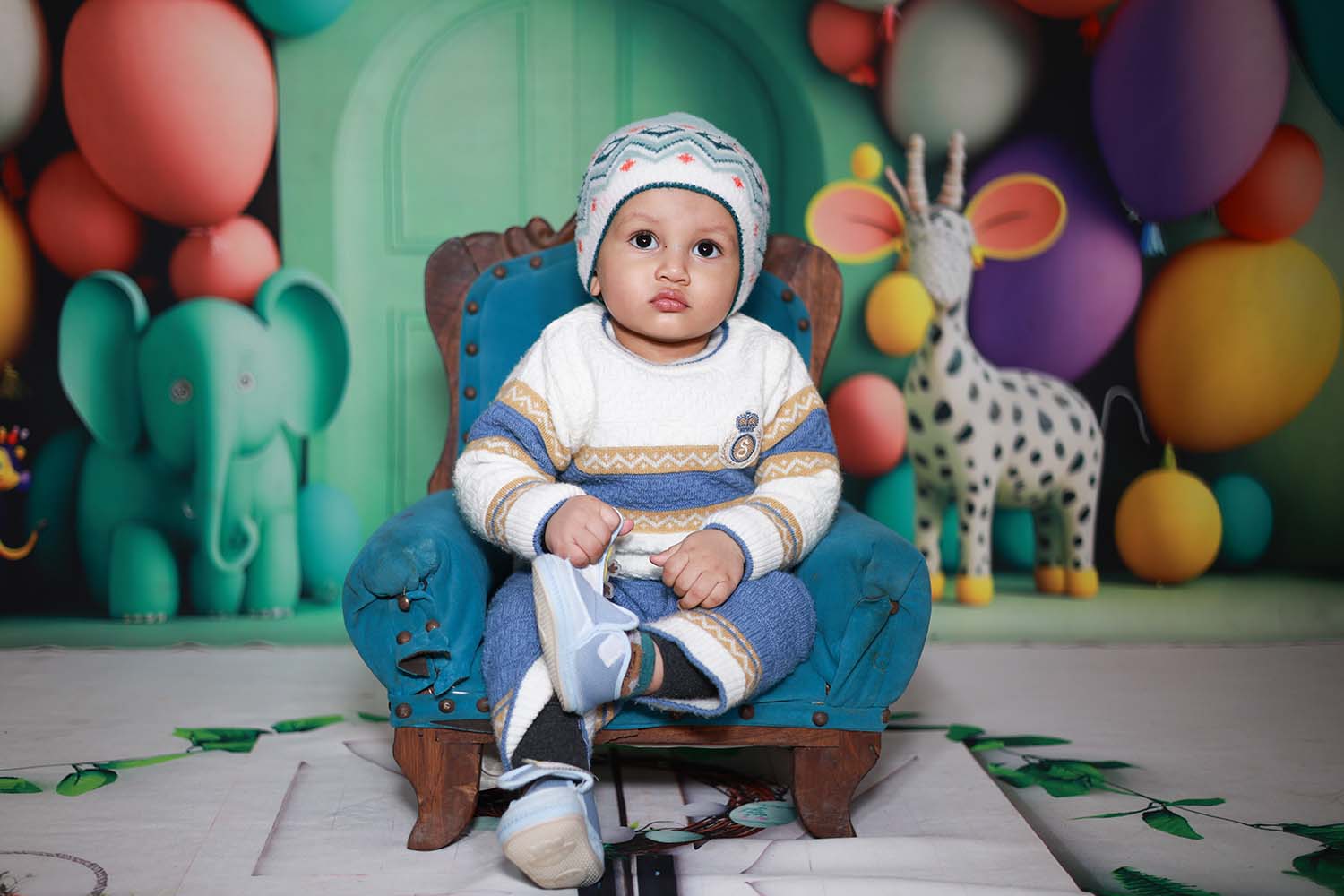 Candid baby portrait during a naming ceremony